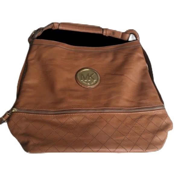 knockoff Handbags - Brown and Gold Large Shoulder Bag
